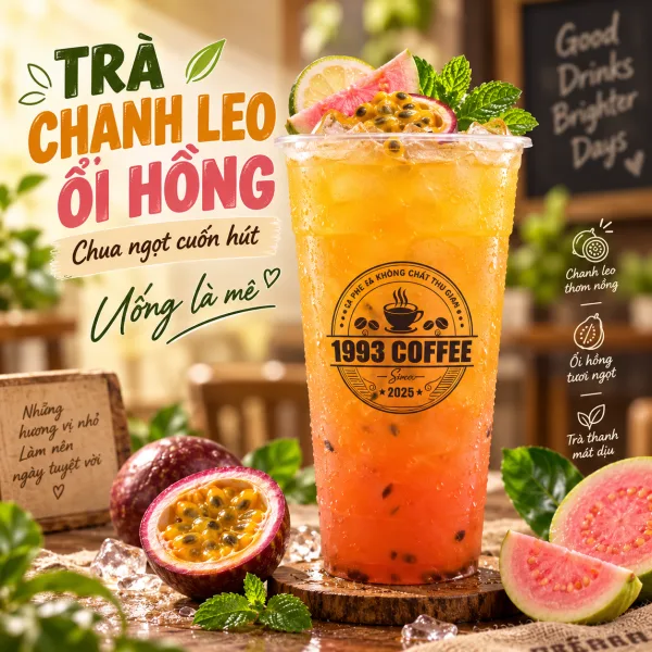 Trà chanh leo ổi hồng at 1993 Coffee & Work